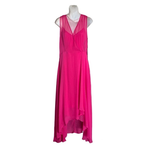 Calvin Klein Dresses & Skirts - NWT Calvin Klein Cocktail Dress Size 10 Hibiscus High Low Chiffon